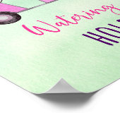 ピンクゴルフ用散水ホール誕生日標識 ポスター (角)