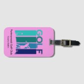 ピンクゴルフ荷物タグ ラゲッジタグ (正面横)