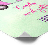 ピンクゴルフ誕生日カードとギフトサイン ポスター (角)