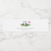 ピンクゴルフ誕生日パルティー ペットボトルラベル (シングルラベル)