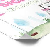 ピンクゴルフ誕生日パーティーテーブルサイン ポスター (角)