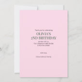 ピンクゴルフ モダン ツー スウィート ガール 2歳 誕生日パーティー サンキューカード (裏面)