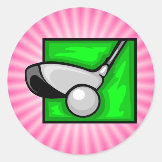 ピンクゴルフ ラウンドシール (正面)