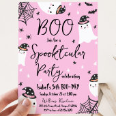 ピンクゴーストのすごいハロウィン 誕生日 招待状