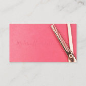 ピンクゴールデンかわいらしシザーアポイントメントアラーム 名刺 (裏面)
