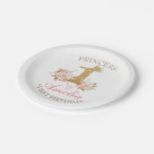 ピンクゴールデンクラウンプリンセス1st誕生日パーティー ペーパープレート (アングル)