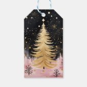 ピンクゴールデンクリスマスツリー ギフトタグ (正面)