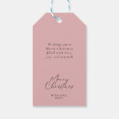 ピンクゴールデンクリスマスツリー ギフトタグ (裏面)