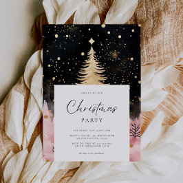 ピンクゴールデンクリスマスツリー 招待状