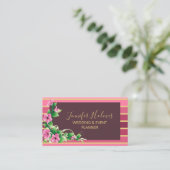 ピンクゴールデンストライプズ線フローラ 名刺 (スタンド正面)