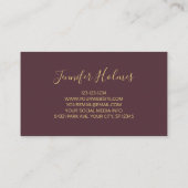 ピンクゴールデンストライプズ線フローラ 名刺 (裏面)