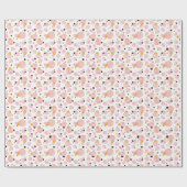 ピンクゴールデンドット、幾何学的ヴィンテージ。 ラッピングペーパー (フラット)