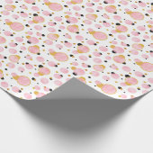 ピンクゴールデンドット、幾何学的ヴィンテージ。 ラッピングペーパー (角)