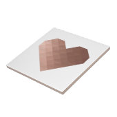 ピンクゴールデンメタル3D効果幾何学的ハート タイル (側面)