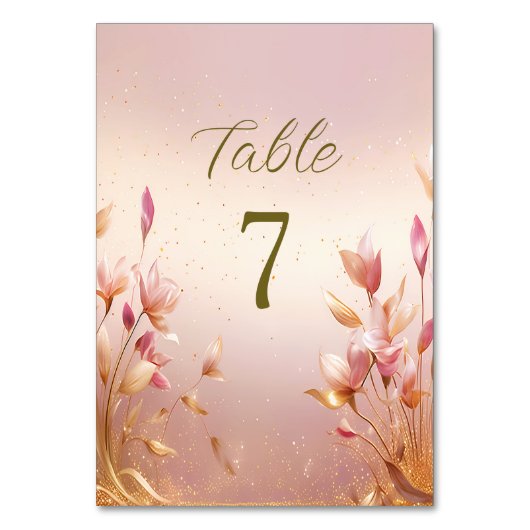 ピンクゴールデン葉フローラテーブル番号 テーブルナンバー (裏面)