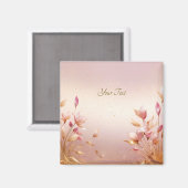 ピンクゴールデン葉フローラマグネット マグネット (正面/裏面)