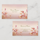 ピンクゴールデン葉フローラ名刺 名刺 (正面/裏面)