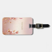 ピンクゴールデン離れフローララゲージタグ ラゲッジタグ (正面横)
