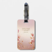 ピンクゴールデン離れフローララゲージタグ ラゲッジタグ (裏面縦)