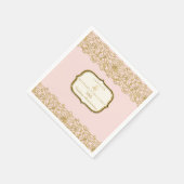 ピンクゴールデン50周年結婚お祝い スタンダードカクテルナプキン (角)