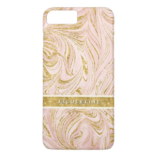 ピンクゴールドかわいらしフォイルグリッターマーリーパタンアート Case-Mate iPhoneケース (裏面)