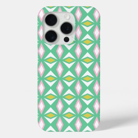 ピンクゴールドとグリーンダイヤモンド Case-Mate iPhoneケース (裏面)