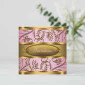 ピンクゴールドのオールオケージョン パーティー招待状 招待状 (スタンド正面)