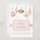 ピンクゴールドのクリスマス感謝ギフトカードホルダー 招待状 (裏面)