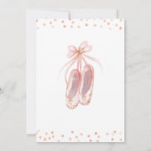 ピンクゴールドのグリッター付きバレリーナの誕生日招待状 招待状 (裏面)