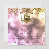 ピンクゴールドのシャンデリア パーティー招待状 招待状 (裏面)