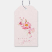 ピンクゴールドのペタル プロセッコ ブライダルシャワータグ ギフトタグ (裏面)