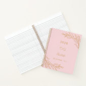 ピンクゴールドの植物学的葉のエレガントなデザイン ノートブック (内部)