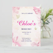 ピンクゴールドの水彩画 招待状 (スタンド正面)