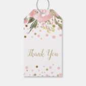 ピンクゴールドの水彩花モチーフのギフトタグ ギフトタグ (正面)