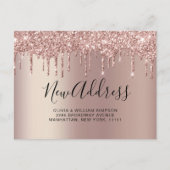 ピンクゴールドの滴る新住所お引越し発表 ポストカード (正面)