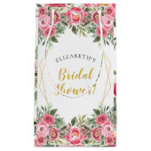 ピンクゴールドの芍薬 ブライダルシャワー スモールペーパーバッグ (正面)