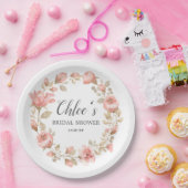 ピンクゴールドの花のブライダルシャワー ペーパープレート (パーティー)