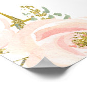 ピンクゴールドの花柄 ブランシュ ブライダルシャワー ウェルカム ポスター (角)