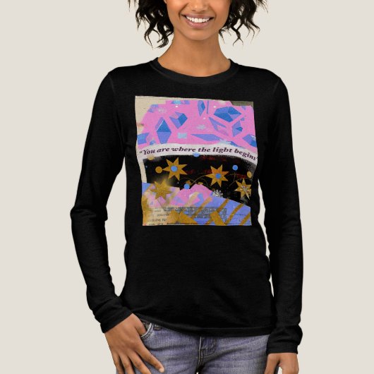 ピンクゴールドの輝きが始まる - Light Begins Within トライブレンドTシャツ (正面)