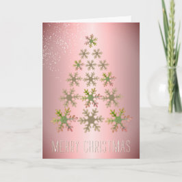 ピンクゴールドの雪の結晶 クリスマスツリー クリスマス
