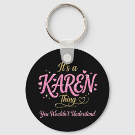 ピンクゴールドの「これってKarenだから仕方ないよね」ギフト 女性向け キーホルダー