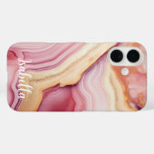 ピンクゴールドアゲート モダン おしゃれ 名前入りデザイン Case-Mate iPhoneケース (裏面 (横))
