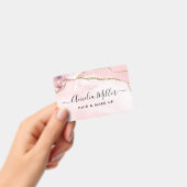 ピンクゴールドグリッターアゲートヘアメイク事業ID バッジ (手持ち)