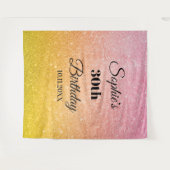 ピンクゴールドグリッター パーティー フォトブース 背景 タペストリー (正面(横))