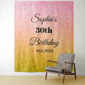 ピンクゴールドグリッター パーティー フォトブース 背景 タペストリー (インサイチュ)