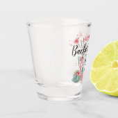 ピンクゴールドグリッター フラミンゴ ブライズメイドパーティー ショットグラス (左)