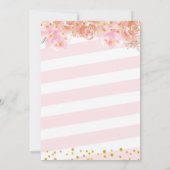 ピンクゴールドグリッター フラワーパンプキン ベビーシャワー 招待状 (裏面)