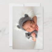 ピンクゴールドグリーンユーカリの女の子の洗礼招待状 招待状 (裏面)