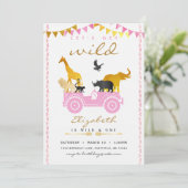 ピンクゴールドサファリ誕生日招待状 招待状 (スタンド正面)