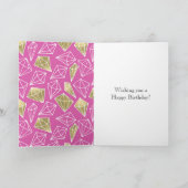 ピンクゴールドダイヤモンドのクリスマス カード (内部)